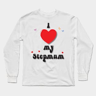 I love my step mum heart doodle hand drawn design Long Sleeve T-Shirt